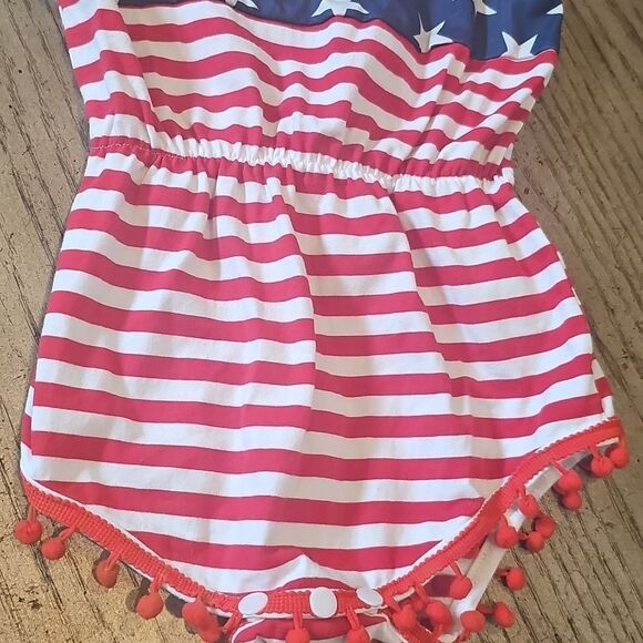 Patriotic Stars and Stripes Romper 3T - Picture 3 of 8